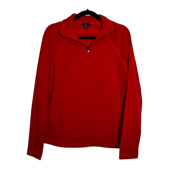 Lands' End Other - Lands End Mens Red ThermaCheck Fleece Quarter Zip Pullover Sweater Small 34-36